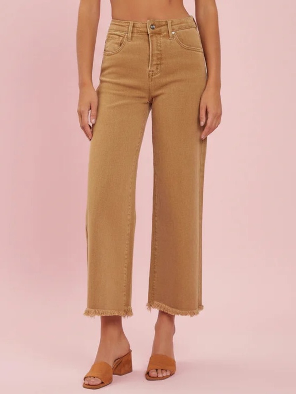 NWT🤎Risen Mocha High-Rise Tummy Control Cropped Wide-Leg 5/27 - Picture 2 of 11
